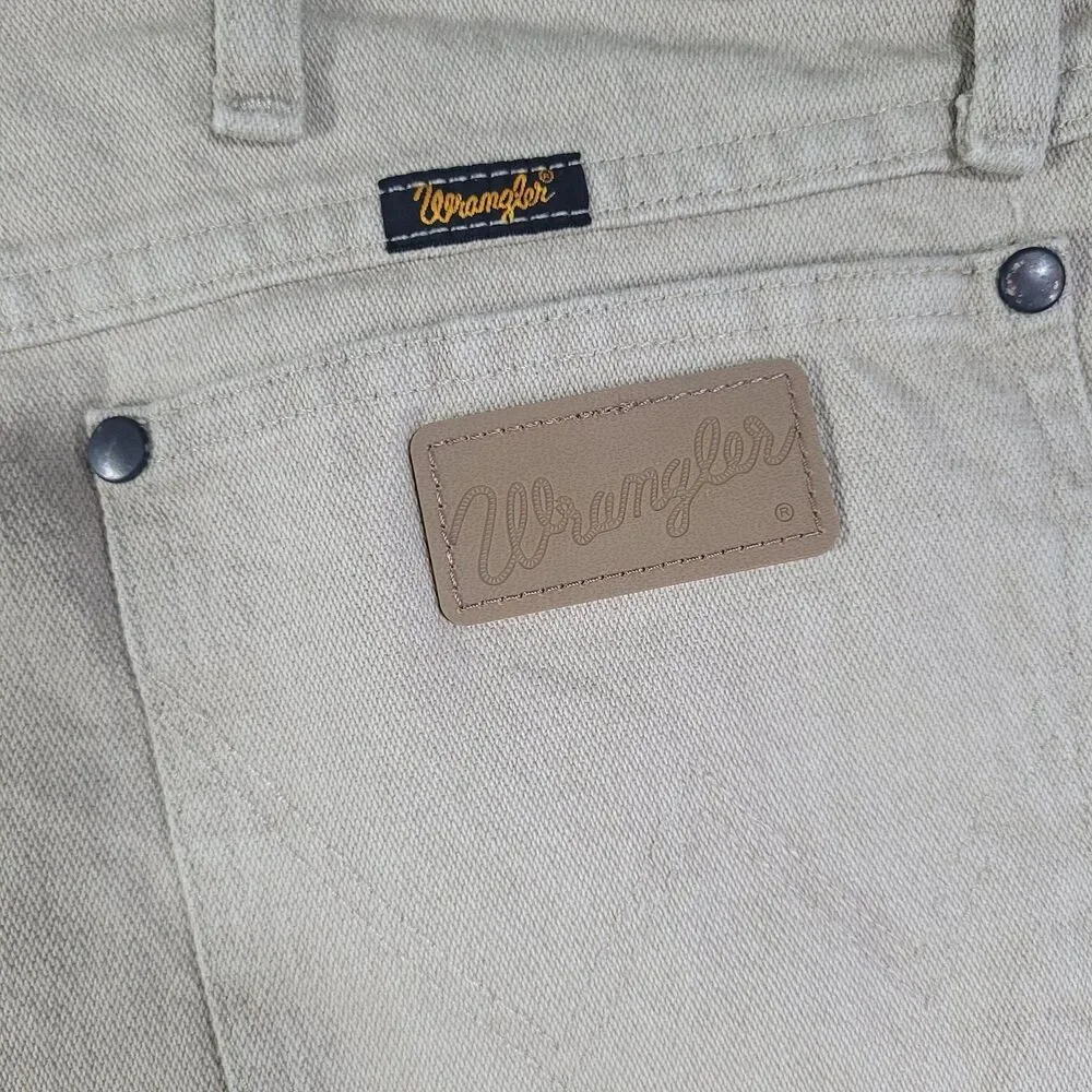 Wrangler Jeans Mens 40x30 Beige Light Wash Regular Straight Zip Fly Denim Cotton
